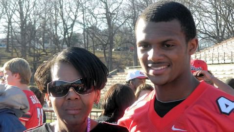 October 6, 2019: Deann Watson, mother of Deshaun Watson, enters